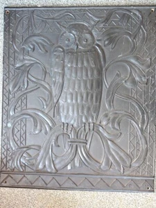 Gusseisen Relief Platte Uhu mongrammiert R.F. 1934. - Bild 1 von 3