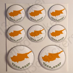 Stickers Cyprus Gel Domed Resin 3D Flags Cyprus Vinyl Sticker Decals Helmet Car - Photo 1/1