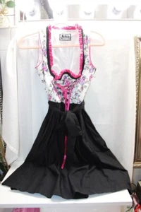 Rare LIfos HAMMERSCHMID Octoberfest Traditional Dirndl dress M(36)White Pink Tie - Picture 1 of 5