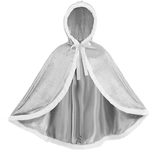 Princess Hooded Cape Cloak Costume for Girls Cosplay Dress Up White 3T - Picture 1 of 6