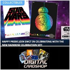 Topps Star Wars Card Trader 2021 Rainbow Celebration White & Black Set w/ Award