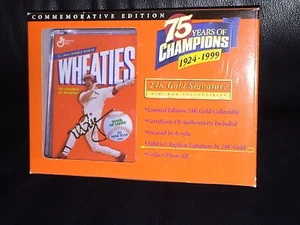 1999 Wheaties 75 years of Champions 24K Gold Signature Mini Box Mark McGuire - Picture 1 of 6