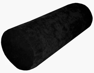 ma27g Black Sofa Chenille Velvet Bolster CASE Tube Neck Roll Cushion COVER Size - Picture 1 of 7