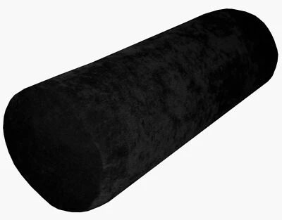 ma27g Black Sofa Chenille Velvet Bolster CASE Tube Neck Roll Cushion COVER Size - image 1 of 4