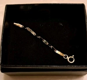 2,0 Zoll 14K massives Y Gold Spiegel Gliederkettenverlängerung 1,2 mm breit mit Federverschluss - Bild 1 von 12