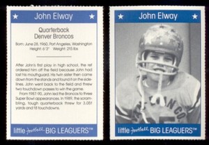 1991 Little Big Leaguers JOHN ELWAY Denver Broncos Card