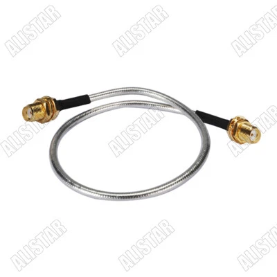 RG402 Semi-Flexible .141" Cable 15cm SMA Jack Female Bulkhead to SMA Female Jack - Image 1 of 3