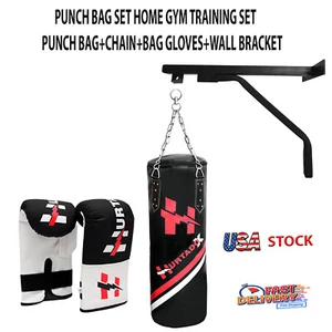 Set sacchi da boxe MMA sacchi da boxe guanti set allenamento combattimento staffe a parete 5 pezzi - Foto 1 di 6