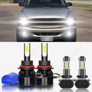For Dodge Durango 2001-2003 4X 6000K LED Headlight Hi/Lo Beam + Fog Light Bulbs - Picture 1 of 20