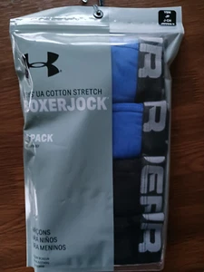 Under Armour UA Boys' Boxer Briefs YSM 4-Pack Cotton Stretch W/Fly BoxerJock - Picture 1 of 2