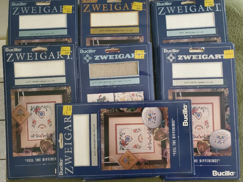 Large Lot Of Bucilla Zweigart Fabric For Needlework-Crosstitch - Image 1 of 1