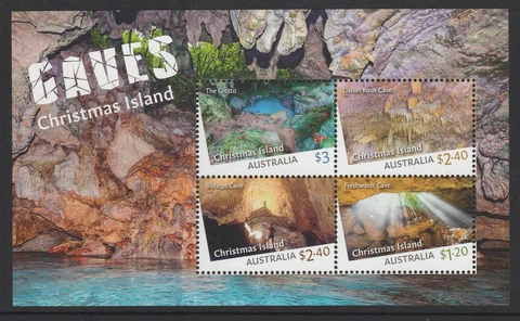 CHRISTMAS Island 2023 - CAVES  MINISHEET [ block , Souvenir sheet ] MNH Cover