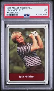 1985 Miller Press JACK NICKLAUS Golf PGA Tour HAND-CUT Rare NNO PSA 7 Pop 3 - Picture 1 of 2