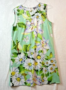 Pineapple Dress Women’s Large Floral Hawaiian Sleeveless Made In USA - Picture 1 of 6
