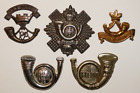 BRITISH MILITARY CAP BADGES, Five Light Infantry Cap Badges