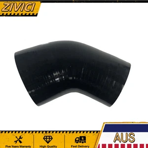 2.5 inch-3 inch 64mm - 76mm 45 DEGREE SILICONE ELBOW REDUCER PIPE HOSE BLACK - Picture 1 of 5