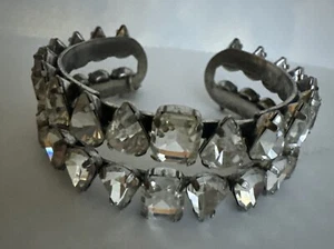 Lisa Freede Crystal Cuff Diana 2 Tiered Bracelet - Picture 1 of 10