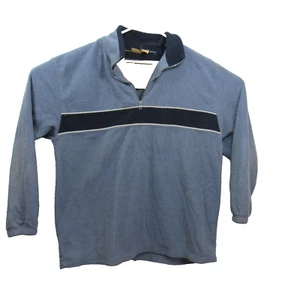 Apparel Zone Fleece Jacket Mens XL BluePullover 1/4 Zip Collar Long Sleeve - Picture 1 of 7