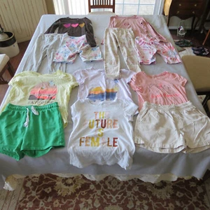 Lot of 12 Girl's Pants, Shorts and Tops, Size L - Picture 1 of 7