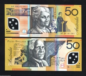 AUSTRALIA 50 DOLLARS P-54 B 1999 DRAWING POLYMER UNC MONEY BILL BANK NOTE - Picture 1 of 3