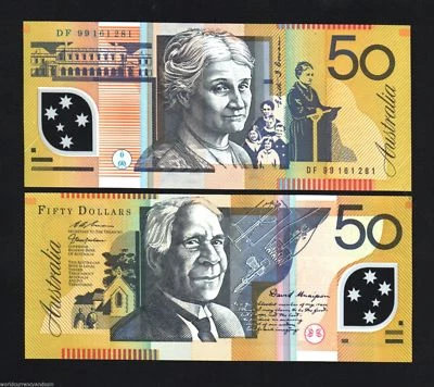 AUSTRALIA 50 DOLLARS P-54 B 1999 DRAWING POLYMER UNC MONEY BILL BANK NOTE - Image 1 of 3