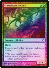 Flameborn Hellion FOIL Scars of Mirrodin NM Red Common MAGIC MTG CARD ABUGames