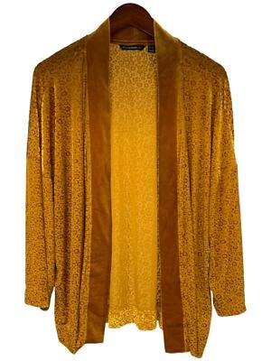 Isaac Mizrahi Live! Cárdigan de medios mixtos ocre Foto 1 de 2