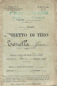 Libretto di tiro 4° Reggimento Alpini Aosta - Mod. 1891 - Anno 1926 Militaria  - Picture 1 of 3
