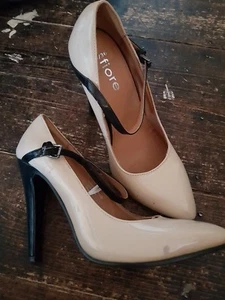Ladies Cream And Black Fiore High Heels Size 3 Smart - Picture 1 of 4