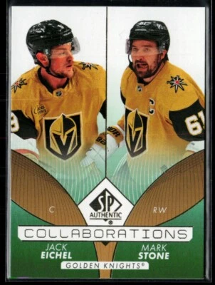2022-23 SP Authentic Collaborations Green #C-9 Jack Eichel / Mark Stone - Image 1 of 2