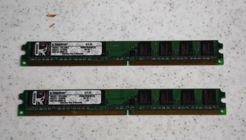 Kingston 2GB (2x1GB) KVR667D2N5K2 DDR2 677MHz DDR2-667 RAM - Image 1 of 1