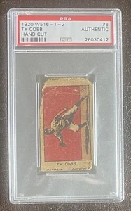 1921 W516-1-2 #6 Ty Cobb PSA Auténtico Corte a Mano Tigres de Detroit Salón de la fama - Imagen 1 de 2