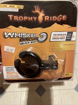New Trophy Ridge Whisker Biscuit Quick Shot Rest Universal RH/LH Large Black - Image 1 of 3