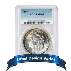 1878 to 1904 $1 Morgan Silver Dollar PCGS MS65 Random Year Toned - Picture 1 of 2