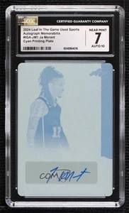 2024 Leaf ITG Used Sports Printing Plate Cyan 1/1 Ja Morant #IGA-JM1 CGC 7 Auto - Picture 1 of 3