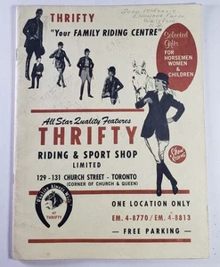 Thrifty Riding & Sport Shop Toronto Canada Catalog Clothing Horse Saddle 1960s? - Imagen 1 de 7