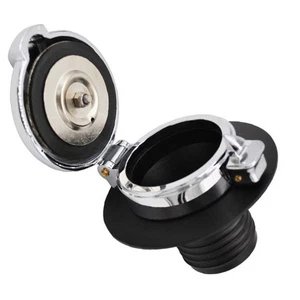 Monza Tankdeckel mit Adapter BMW R45 R65 R80 R100 Alu Hochglanz Schwarz - Bild 1 von 3