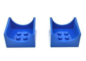 Lego Lot 4461 Containers Boxes 4x4x2 Bottom Semicircle Cutout Ends Blue Fabuland