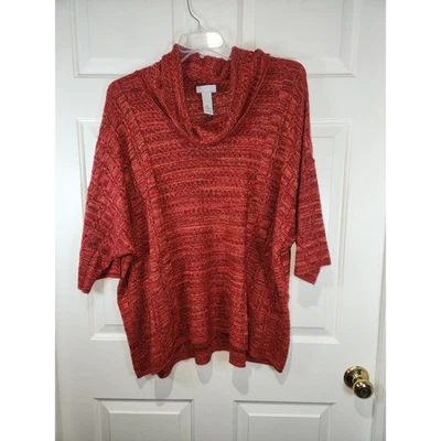 Suéter para mujer talla 3X rojo naranja manga 3/4 de Catherines Foto 1 de 4