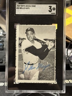 1969 Topps Deckle Edge Willie Mays #33 Giants HOF SGC 3 HOF San Francisco Giants - Image 1 of 2