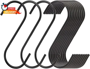 20 Stück große S Haken schwarz Stahl S Form Haken (3,7 Zoll) Vinyl beschichtet Schwerlast - Bild 1 von 3