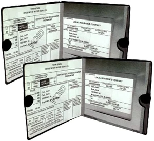 ESSENTIAL Auto Kfz Versicherung Registrierung SCHWARZ Dokument Brieftasche Halter 2er Pack - - Bild 1 von 12