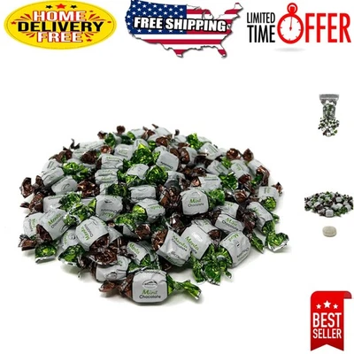 Individually Wrapped Chocolate Mint Hard Candies - 1 lb Refreshing Treat - Image 1 of 4