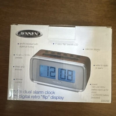 Jensen JCR-232 Clock Alarm Radio Brown (New) - Image 1 of 4