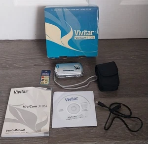 Vivitar Digital Camera Vivicam 3105S 3.2MP Silver Tested New boxed manual case - Picture 1 of 6