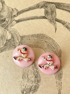 2 Boutons Vintage Pierrot - Enfant -  Couture Mode Collection - Picture 1 of 2