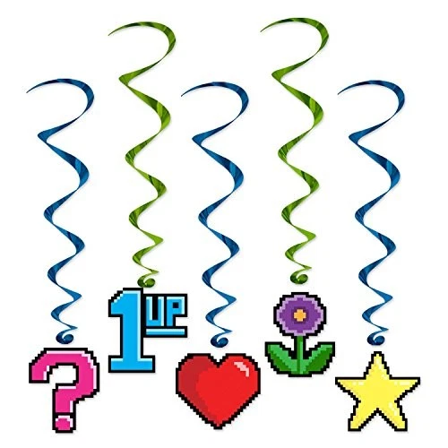 Beistle 8-Bit Whirls, 3-Feet 3 1/2-Inch by 3-Feet 5-Inch, Multicolor - Image 1 of 1