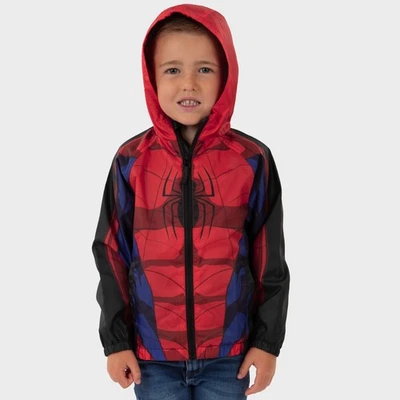 Marvel Spider-Man Raincoat | Boys Rain Coat | Spiderman Hooded Jacket - Image 1 of 4