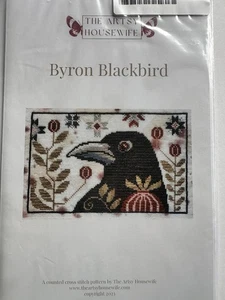 The Artsy Housewife Cross Stitch Chart Only “Byron Blackbird”  - Picture 1 of 4