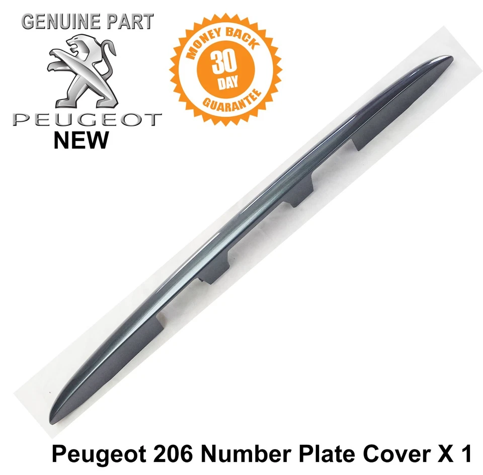 Peugeot 206 guarnição bota tampa traseira moldagem placa número tampa escotilha cor cinza - Imagem 1 de 4